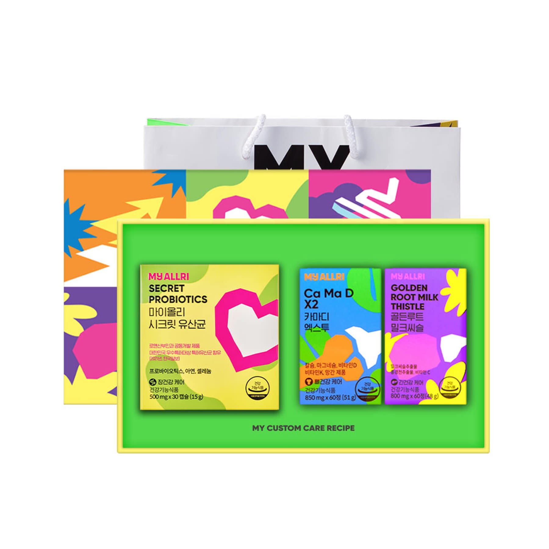 両親健康プールAセット（シークレット乳酸菌+ミルクシスル+カーマディ）/ギフト包装+ショッピングバッグ