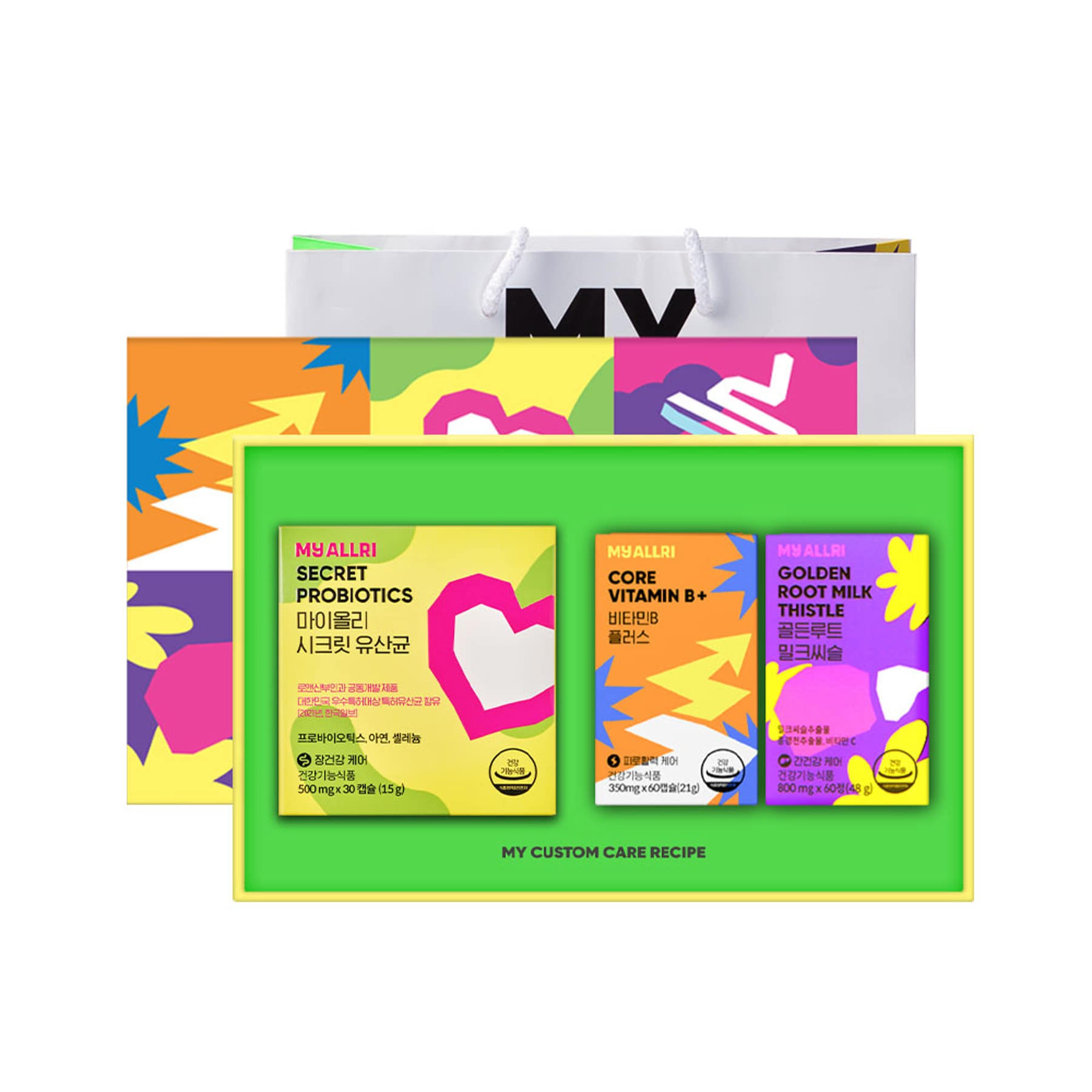 両親の健康フルBセット（シークレット乳酸菌+ミルクシスル+ビタミンB）/ギフト包装+ショッピングバッグ