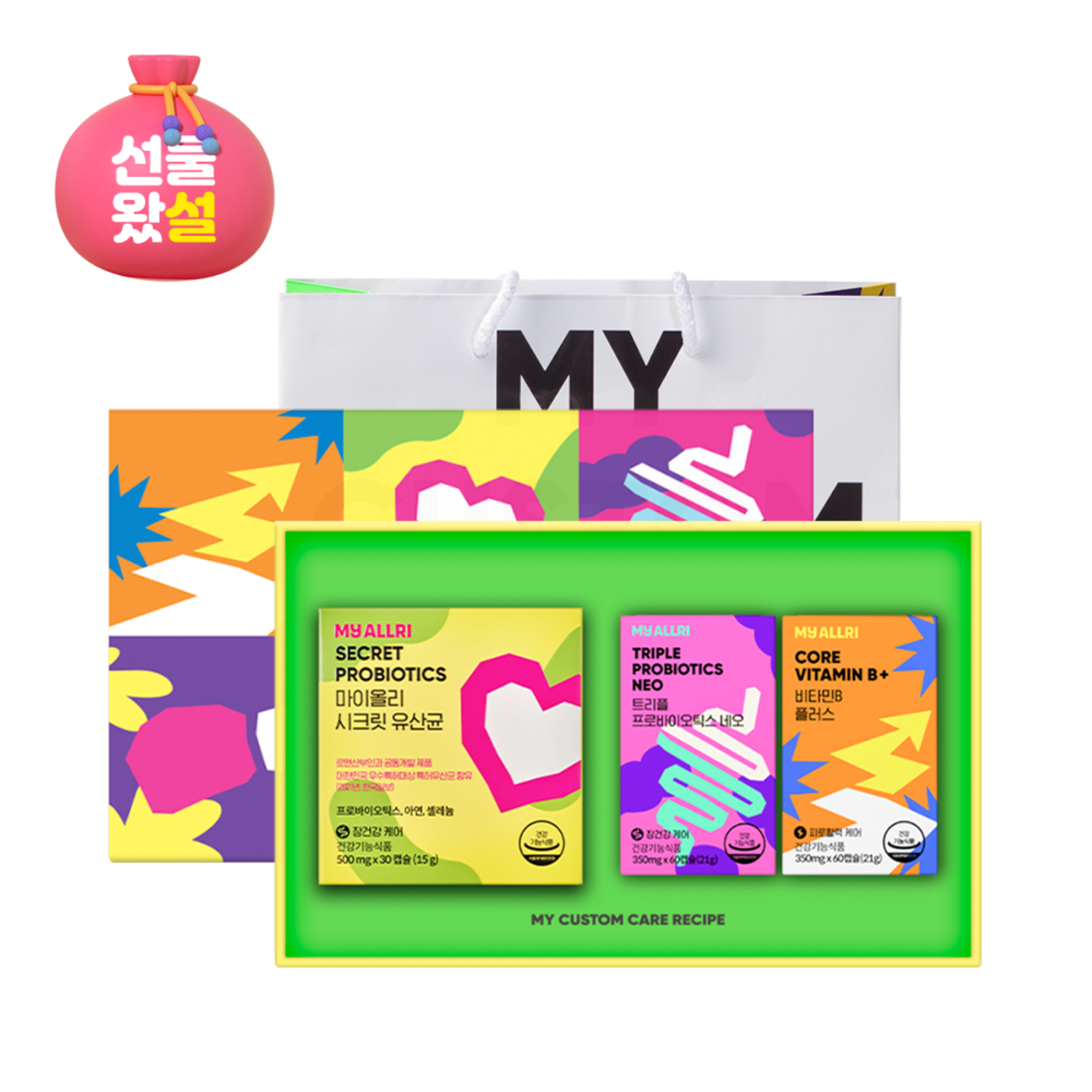 [Dadaikseol] Representative Product Set A (Secret Lactobacillus + Vitamin B + Probiotics) + Shopping Bag / Gift Wrapping
